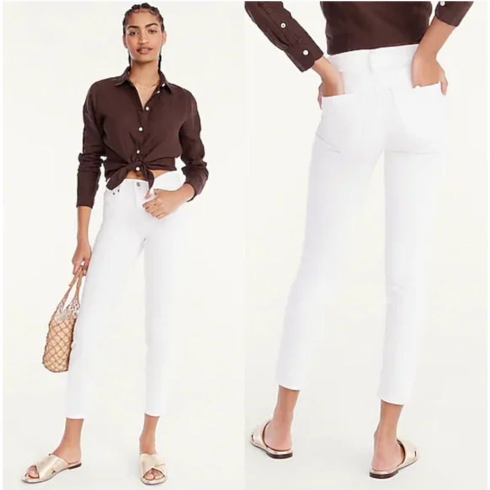 NWT J. Crew 9" Lookout High Rise Toothpick Jean 30 10 White B3584 J.Crew Denim